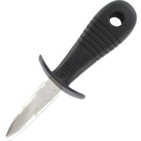 Couteau à huîtres, couteau pour ouvrir les huîtres, couteau pour huître, Plastique, Acier inoxydable, Noir, Rouge, 15,5 x 5,3 x 3,9 cm (1/5)