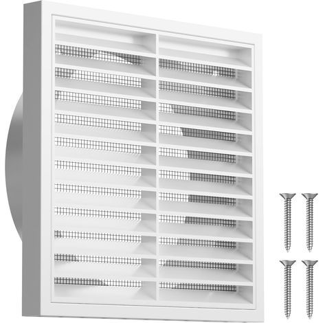 Grille d'aération rectangulaire de 150 mm avec moustiquaire anti-insectes, grille ABS blanche pour climatisation, garage, mur extérieur, hotte de cuisine, plafond, bureau à domicile (1/5)