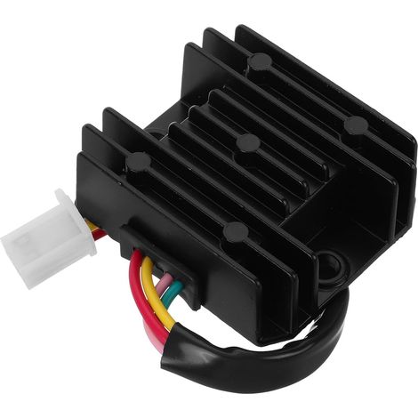Stabilisateur de Tension 12V pour Moto 4 Broches Régulateur de Tension en Plastique et Fer Kit de Redresseur de Moto Compatible Scooters Contrôle de Charge pour Usage (1/5)