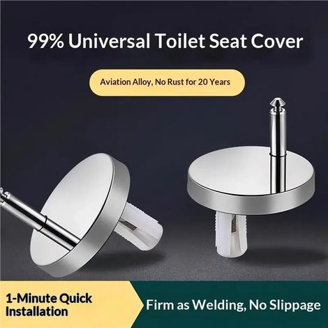 Charnières de WC Hot-1Pair, boulon de fixation, plomberie et accessoires, charnière de couvercle de WC en acier inoxydable, compatible avec une installation contre le mur. (1/5)