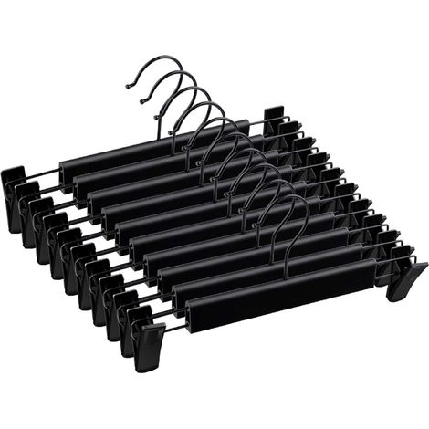 10er-Pack Hosenbügel – rutschfestes Design. Geeignet für Röcke, Hosen und Jeans. (1/5)
