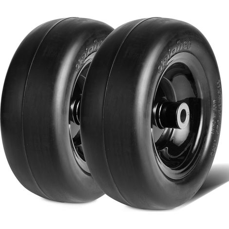 Pneus de Tondeuse à Gazon avec Jante 2PCs, Pneus de Tracteur sans Chambre à Air 278x100-177 mm, Pneus en PU sans Crevaison, Moyeu Centré 86,4 mm, 20 Adaptateurs pour Tondeuses à Gazon Pelouse (1/5)