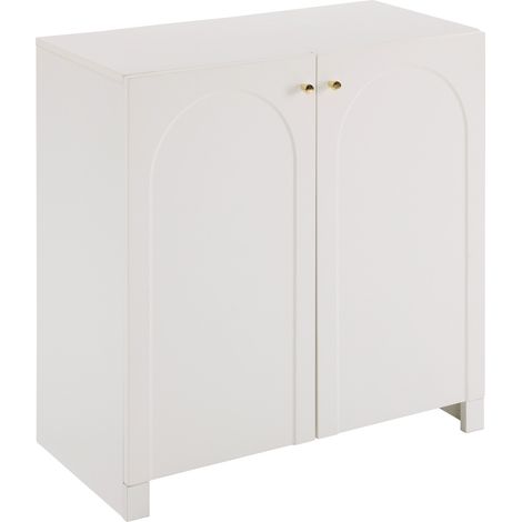 Aparador con 2 Puertas y Espacio de Almacenaje, Diseño de Arcos, Antivuelco, para Dormitorio o Salón, 80 × 40 × 80 cm (1/5)