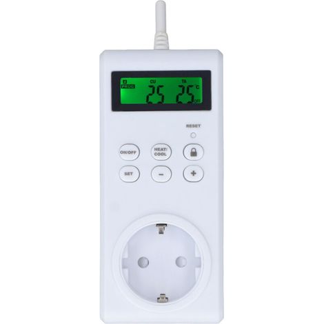 Thermostat sans fil programmable 230 V – Prise intelligente avec régulation automatique de température, compatible UE