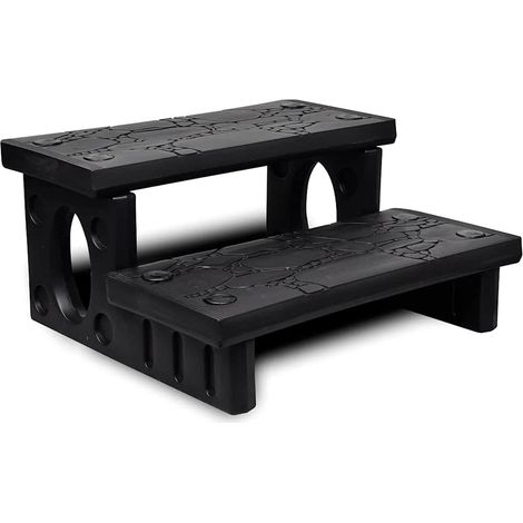 vidaXL Escalones para bañera de hidromasaje negro (1/4)