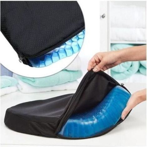 pair Coussin gel anti-escarres transparent 37x30x4cm assise prolongés (1/4)
