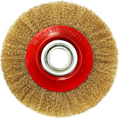 SPAZZOLA MOLA 150MM DISCO FILI IN ACCIAIO PER SMERIGLIATRICE DA BANCO