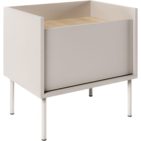 Selsey Tovi - Comodino a 1 anta, 50 cm, Grigio Cashmere / Effetto Rovere
