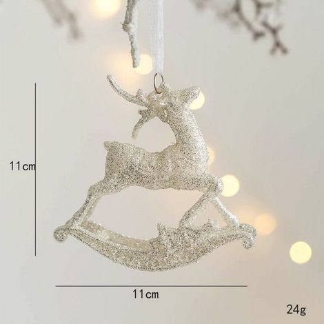 Ornement Renne - 15 cm - Décoration Arbre De Noël Mur Cheminée Fenêtre Porte - PVC Incassable - Lot De 1 (1/4)