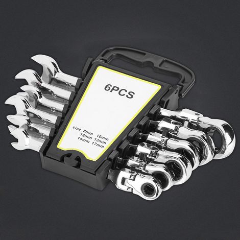 Coffret de 6 pièces comprenant une clé à cliquet multifonction flexible et une clé conique (8-17 mm) – outils de réparation (1/5)