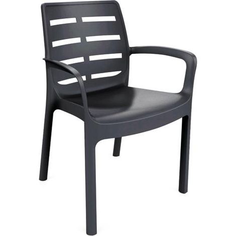 SEDIA RESINA CON BRACCIOLI "BORNEO-FORMICA" ANTRACITE