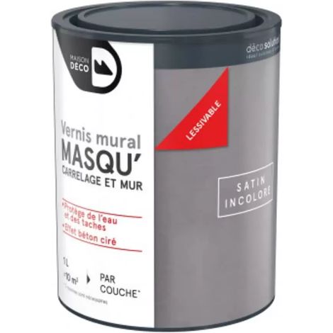 Vernis mural Maison Déco Masqu'Carrelage et mur Incolore satin 1 L