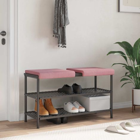 vidaXL Cuscino per panchina 2 pz Velluto Rosa Profondità 35 cm (1/5)