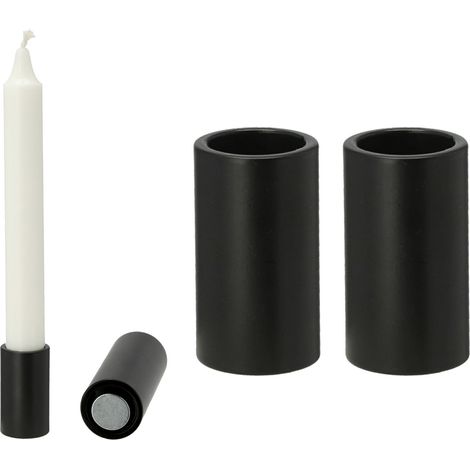 2x Novaliv Standkerzenhalter Stabkerzenhalter 2x Schwarz (1/5)