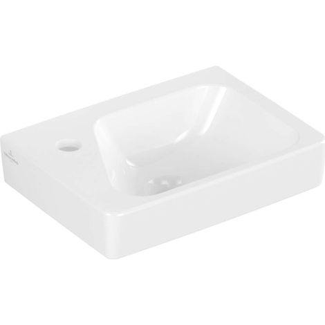 Villeroy & Boch Architectura - Lavabo 36x27 cm, con rebosadero, agujero para grifo a la izquierda, blanco alpino 43853601