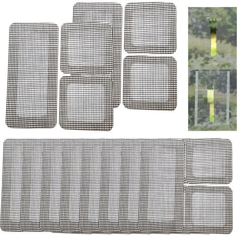 CCYKXALot de 10 bandes de réparation autocollantes pour moustiquaire, convient pour extérieur, terrasse, balcon, porche, maison, chambre à coucher (1/5)