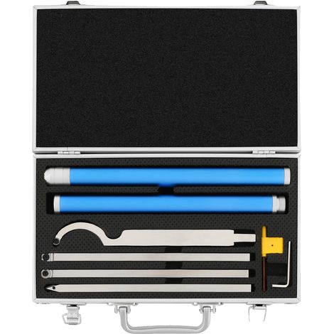 Herramientas para torneado de madera, hojas con punta de carburo, mango ergonómico, color azul. (1/2)