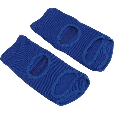 Protège-pieds de boxe 2 pièces unisexe en cuir PU souple, coquille pied sparring femme homme, bleu, taille XL 41-42 (1/5)