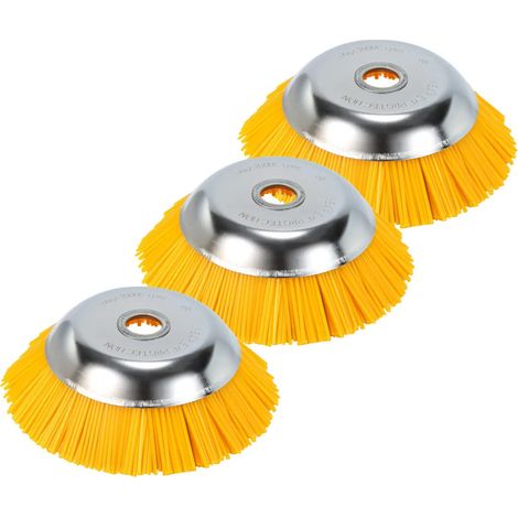 Kit de brosses à désherber, lot de 3, en nylon, 25,4 x 200 mm, accessoire pour débroussailleuse, brosse en nylon de 20 cm (8 pouces) pour débroussailleuses Stihl (1/5)