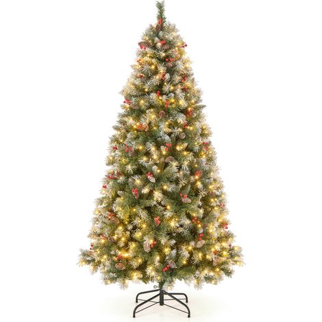 Albero di Natale pre-illuminato 195cm con luci LED e 8 modalità di illuminazione (1/5)