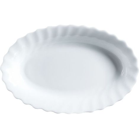 Name Ebro Ovale Platte 36 cm – Opalglas, spülmaschinen- und mikrowellengeeignet