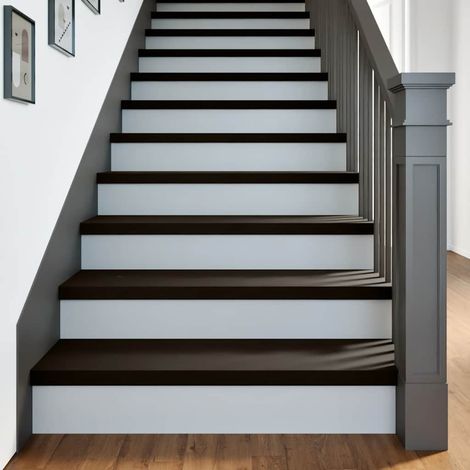 vidaXL Stair Treads 2 pcs Brown Black 90x30x2 cm Solid Wood Oak