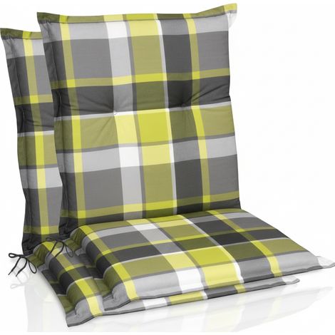 Set de 2 coussins Sunny GR 100x50cm vert à carreaux