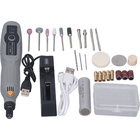 Kit de stylo graveur électrique sans fil rechargeable USB, outil rotatif mini pour bijoux, 3 niveaux de vitesse réglables. (1/5)