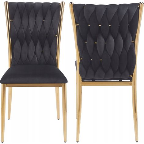 Silla de terciopelo K37-FX (G) negra Riviera 100 (1/5)