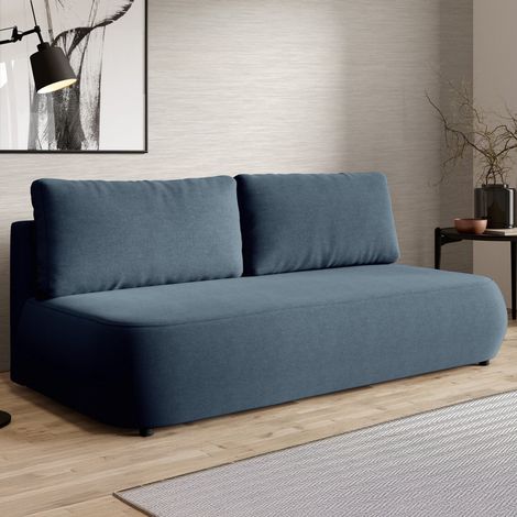 Sofá Cama 2 Plazas Brugnato, Con Almacenamiento, Cojines Desenfundables, Reclinable, 210x106 cm azul (1/5)