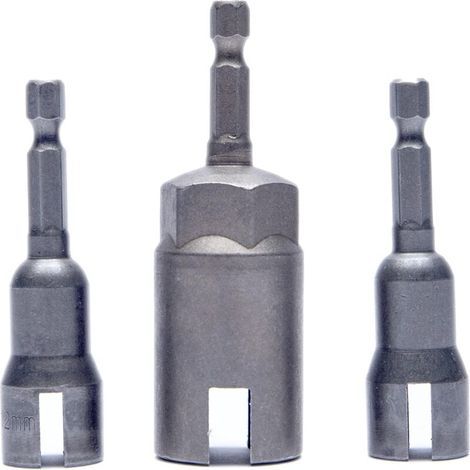 Ensemble de tournevis à écrou à oreilles électrique 3 pièces, jeu de clés à douille pour foret à fente, tige hexagonale 1/4\ (1/5)