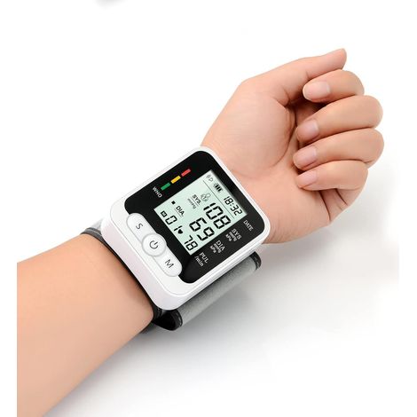 Misuratore di pressione sanguigna, bracciale digitale per la pressione sanguigna, misuratore automatico della pressione sanguigna per uso domestico, ampio display LCD, memoria di lettura, custodia por (1/4)