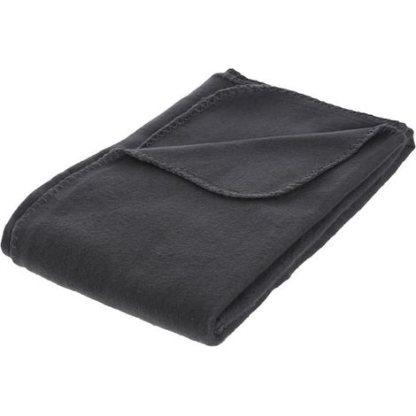 Atmosphera – Plaid polaire 125x150cm gris foncé – 100% polyester – Lavable en machine à 30° – Certification Oeko-Tex (1/4)