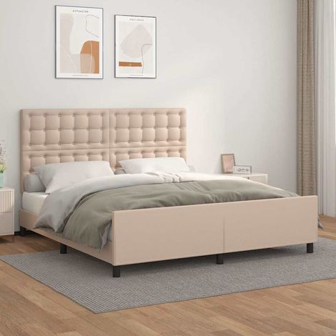 Cadre de lit sans matelas cappuccino 160x200 cm similicuir (1/5)