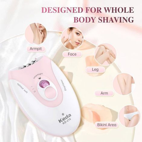 Épilateur Visage - 36 Pinces Acier Inoxydable - 2 Vitesses Réglables - Lumière LED Intégrée - Pour Femme - Sans Fil - Livré avec Brosse de Nettoyage (1/5)