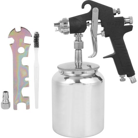 Pistolet à Peinture Pneumatique 2.5mm Noir pour Carrosserie Automobile avec Aérographe Haute Atomisation (1/5)