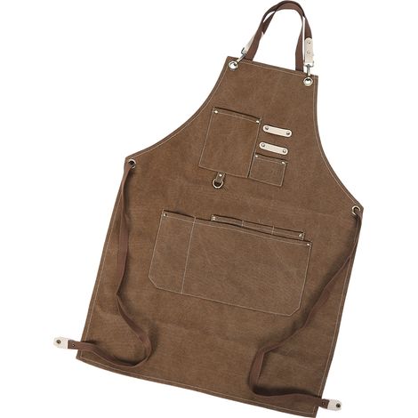 Tablier imperméable pour coiffeurs, vêtements de travail couleur café pour salons de thé, fleuristes, restaurants et cuisines, en toile épaisse. (1/5)