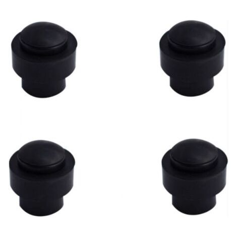 Butée de porte Alu noir lot de 4, 43x46 mm butée de porte en caoutchouc en acier inoxydable sans perforation, butée de porte tampon, butée de porte anti-collision (1/3)