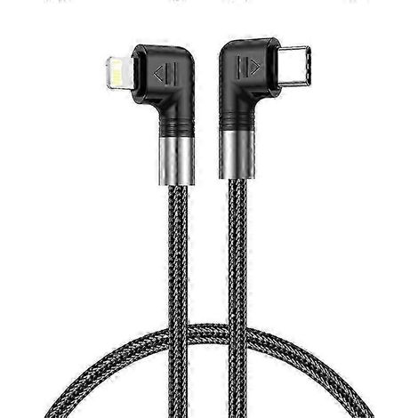 Câble de charge rapide USB-C vers Lightning de 0,5 m, 30 W, gainé de nylon tressé à double angle (1/5)