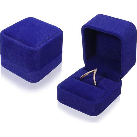 Zwei Samtetuis, Schmuckkästchen für Ringe, Ohrringe, Anhänger, Geschenkbox zur Aufbewahrung für Hochzeiten, Verlobungen und Valentinstag. (1/5)