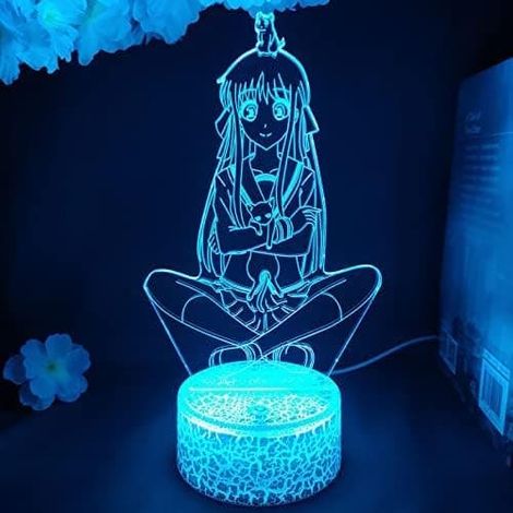 Lampe de bureau 3D WJ Anime Fruits Basket Tohru Honda pour chambre à coucher, veilleuse, cadeau d'anniversaire, lampe de bureau manga Fruits Basket (1/5)