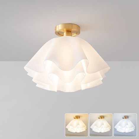 Plafonnier moderne en forme de fleur, lustre semi-encastré avec ampoule, petite suspension LED, 30 x 20 cm, 3 températures de couleur (3000K-6000K) (1/5)