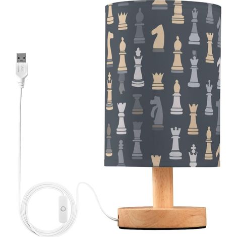 Kcldeci Lampe de chevet grise pour chambre à coucher, ferme (1/5)