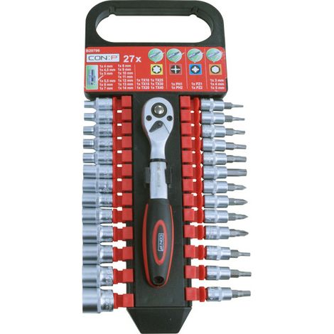 Set inserti e bussole + cricchetto 27 pz.