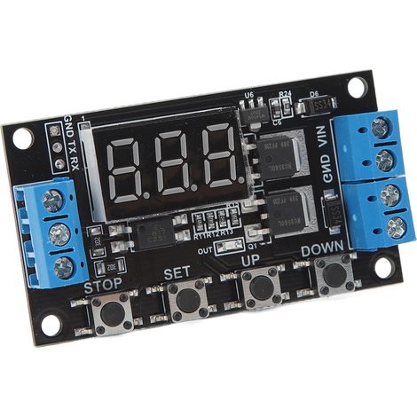 5V 12V 24V Dual-MOS-Transistor-Ein/Aus-Zeitverzögerungsrelaismodul mit Zeitschnittstelle. (1/4)