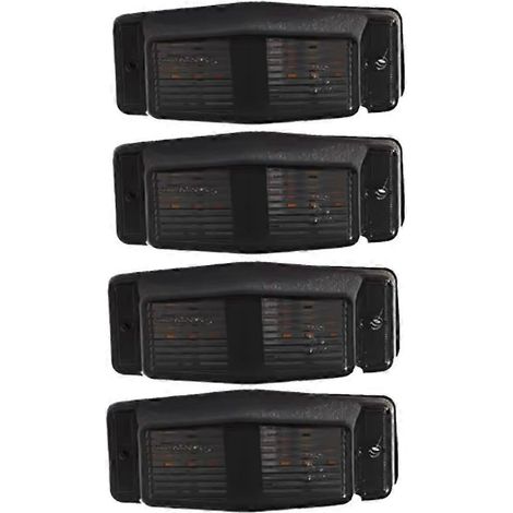 4pcs Smoked White Front Grill Light LED Marker Lamp for Scania Volvo Man Benz Truck Lorry Double Burner Indicator Light (1/5)