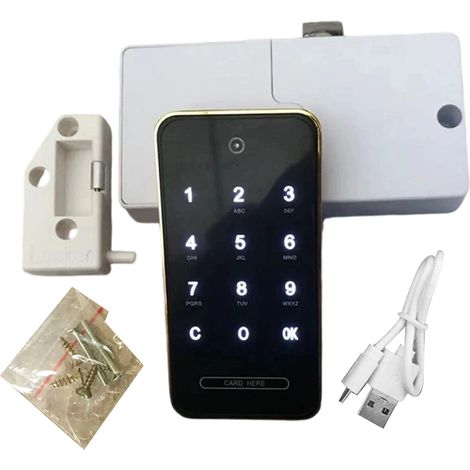 Serrure électronique tactile à code, serrure à induction pour armoire à chaussures de salle de sport ou de salle de bain, serrure pour casier ou armoire à chaussures. (1/5)