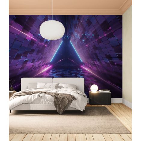 Papier Peint Futuriste - Corridor du Triangle Quantique - 150 x 250 cm (1/2)