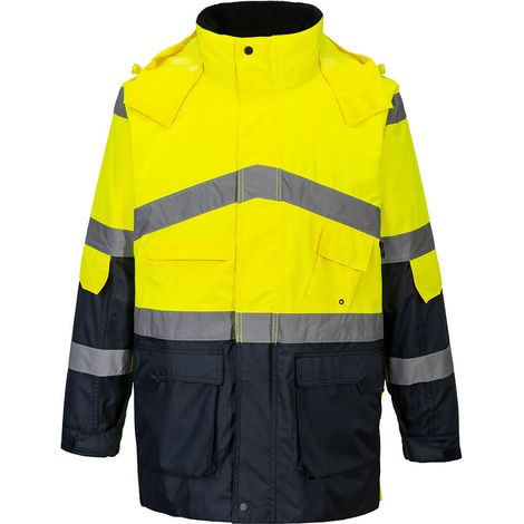 Chubasquero de Alta Visibilidad Transpirable Contrast - Amarillo Marino - Talla M