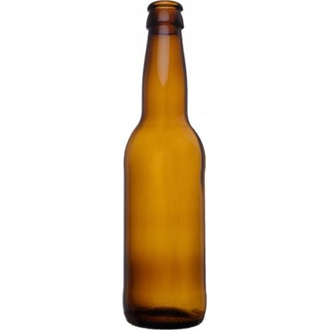 Bouteille Biere - Verre Brun - Col Long - 330 Ml - Hauteur 22 5 Cm - Diametre Base 6 Cm - Lot De 5 (1/5)